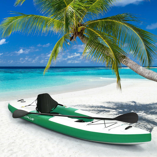 Inflatable Kayak Includes Aluminum Paddle with Hand Pump for 1 Person, Green - Gallery Canada