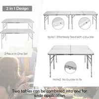 Thumbnail for 2 Pieces Folding Utility Table with Carrying Handle - Gallery View 8 of 9