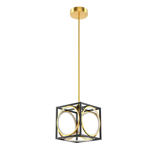 Modern LED Pendant Light with 42 Inches Adjustable Suspender, Golden - Gallery Canada