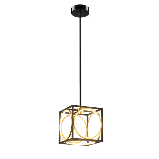 Modern LED Pendant Light with 42 Inches Adjustable Suspender, Black - Gallery Canada