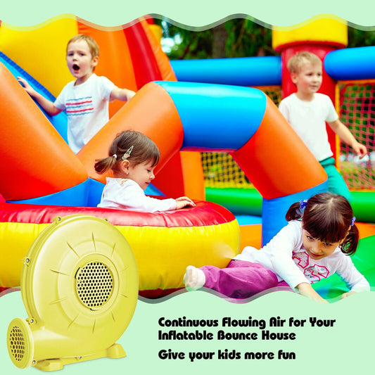 350 Watt 0.5 HP Air Blower Pump Fan for Inflatable Bounce House and Bouncy Castle, Yellow - Gallery Canada
