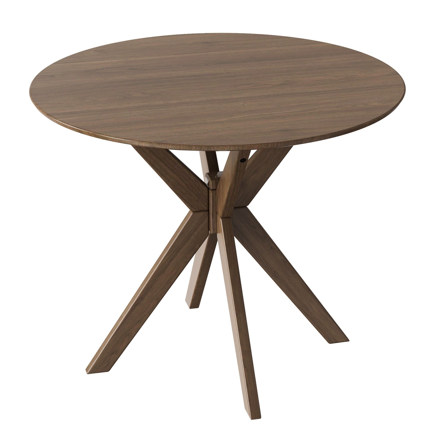 36 Inch Round Wood Dining Table with Intersecting Pedestal Base Dining Tables at Gallery Canada