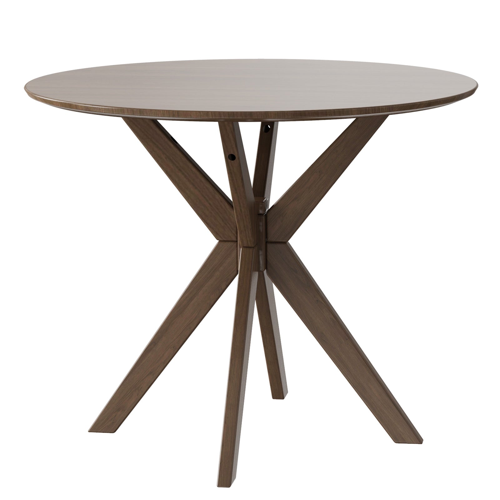 36 Inch Round Wood Dining Table with Intersecting Pedestal Base Dining Tables at Gallery Canada