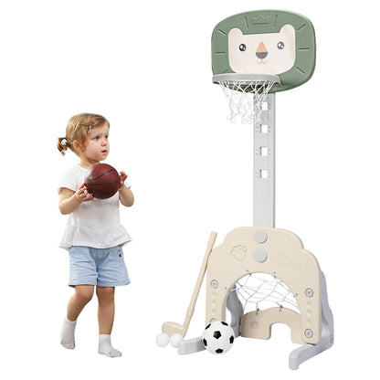 3-in-1 Adjustable Kids Basketball Hoop Sports Set, Green Toy Sports at Gallery Canada