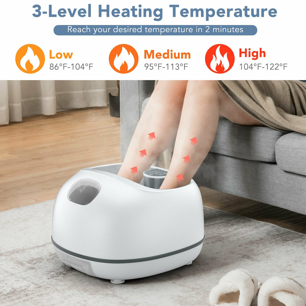 Steam Foot Spa Massager With 3 Heating Levels and Timers - Gallery View 9 of 10