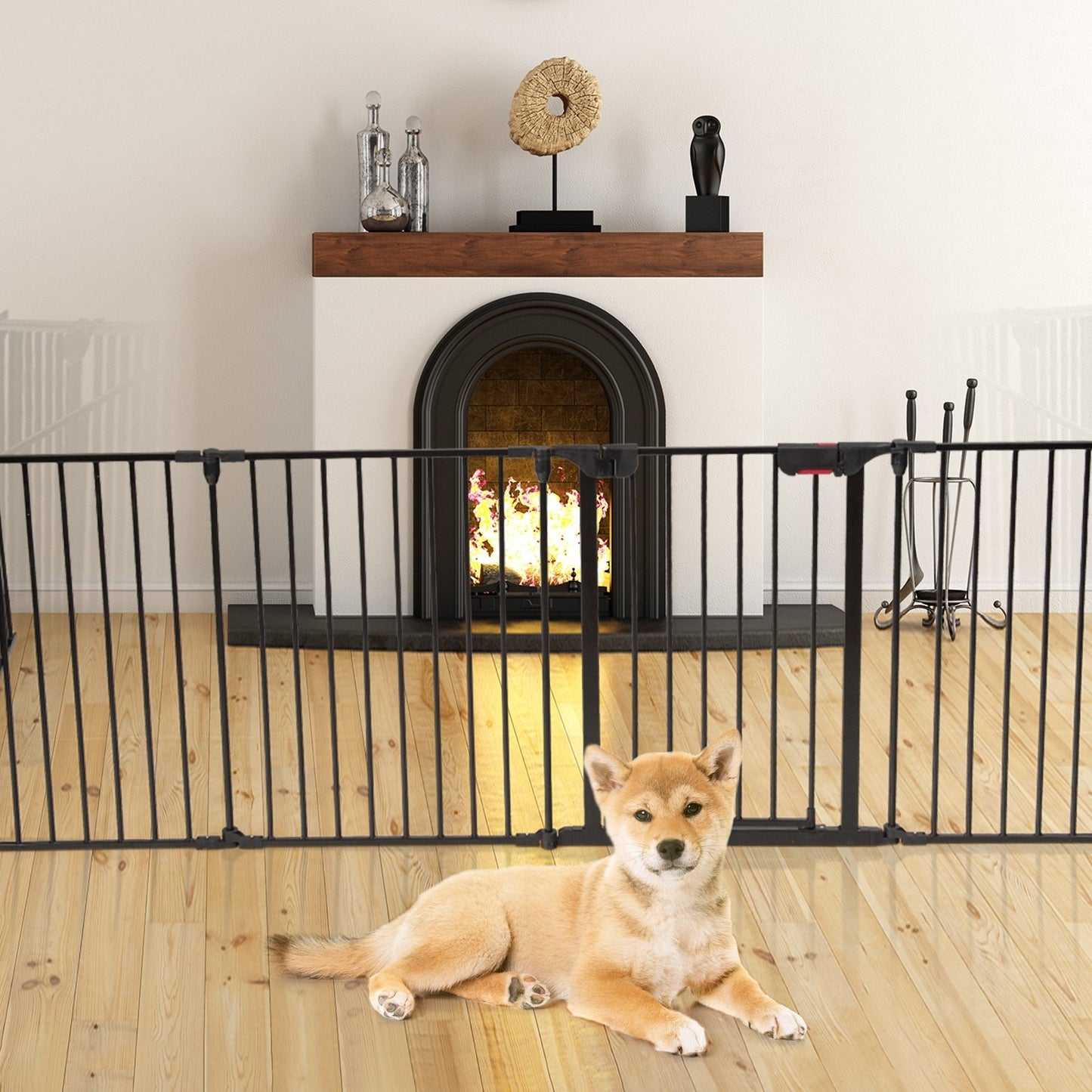 Adjustable Panel Baby Safe Metal Gate Play Yard, Black at Gallery Canada