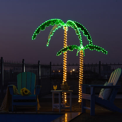 5 Feet LED Pre-lit Palm Tree Decor with Light Rope, Green Holiday Decor at Gallery Canada