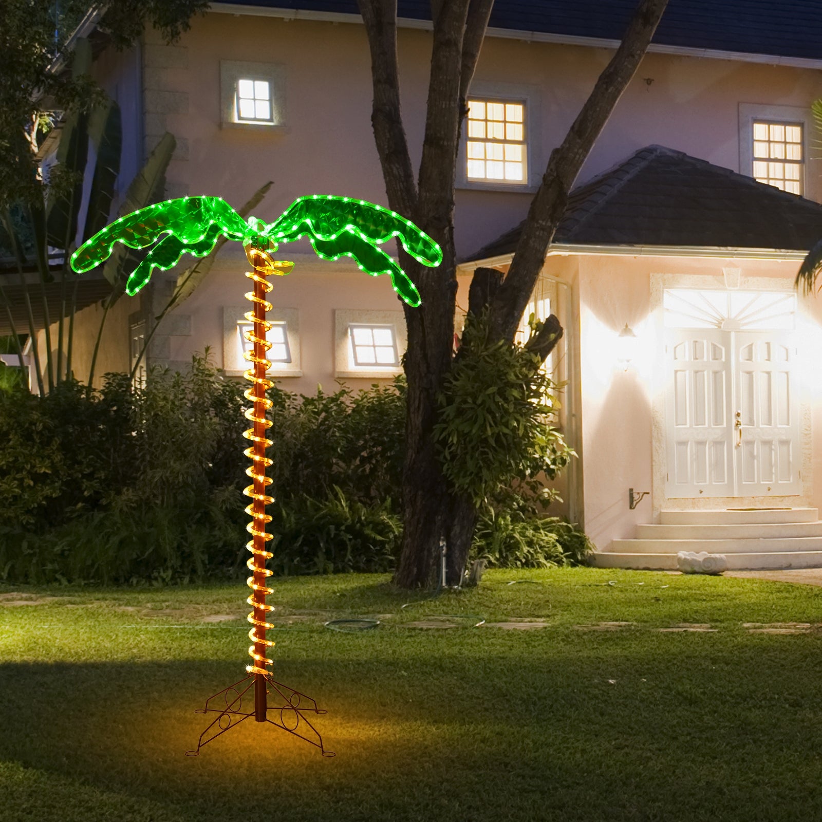 5 Feet LED Pre-lit Palm Tree Decor with Light Rope, Green Holiday Decor at Gallery Canada