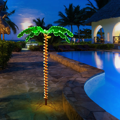5 Feet LED Pre-lit Palm Tree Decor with Light Rope, Green Holiday Decor at Gallery Canada