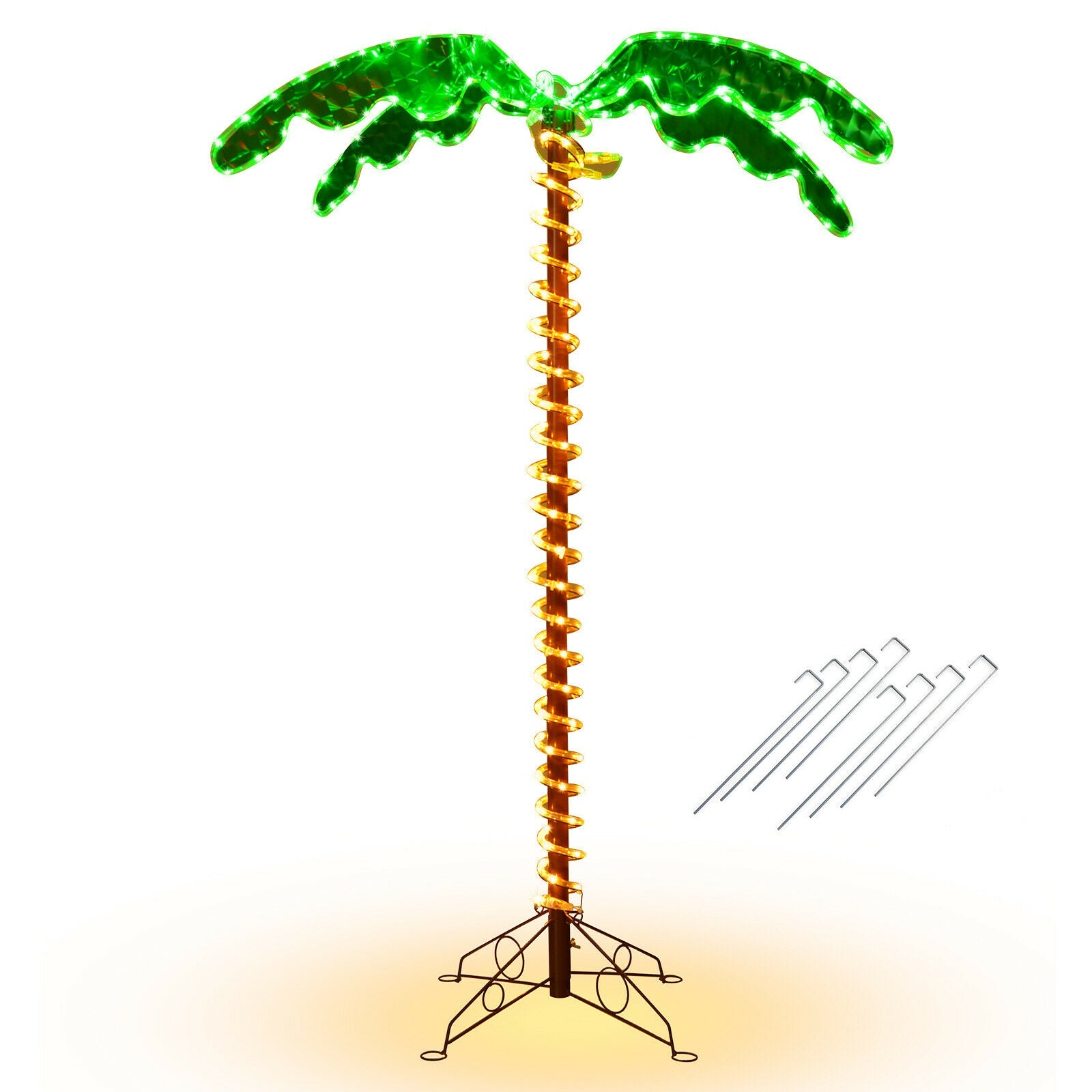 5 Feet LED Pre-lit Palm Tree Decor with Light Rope, Green Holiday Decor at Gallery Canada