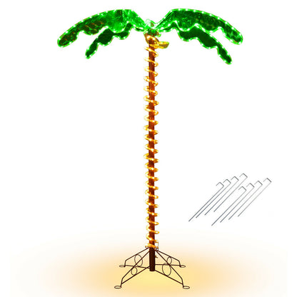 5 Feet LED Pre-lit Palm Tree Decor with Light Rope, Green Holiday Decor Green at Gallery Canada