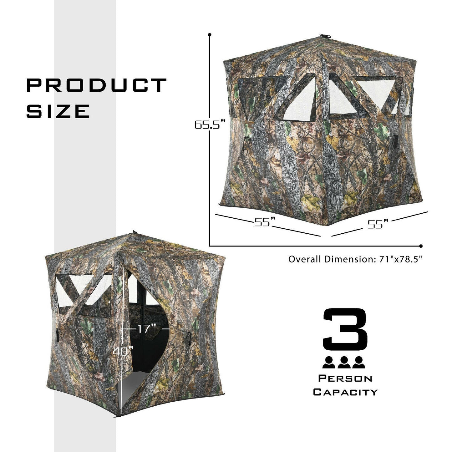 3 Person Portable Pop-Up Ground Hunting Blind with Tie-downs Tents at Gallery Canada