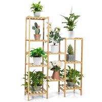 Thumbnail for 9/11-Tier Bamboo Plant Stand for Living Room Balcony Garden - Gallery View 4 of 10