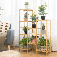 Thumbnail for 9/11-Tier Bamboo Plant Stand for Living Room Balcony Garden - Gallery View 2 of 10
