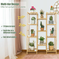 Thumbnail for 9/11-Tier Bamboo Plant Stand for Living Room Balcony Garden - Gallery View 9 of 9