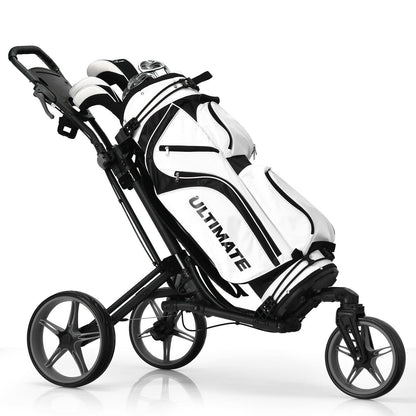 Folding Golf Push Cart with Scoreboard Adjustable Handle Swivel Wheel, Gray at Gallery Canada