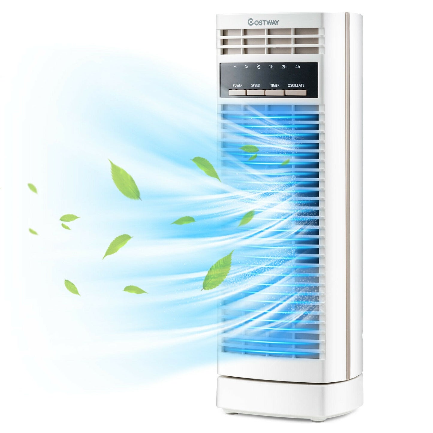 14 Inch Mini Oscillating Tower Fan, 3 Speed Timer, White Fans at Gallery Canada