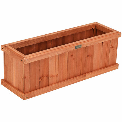 Wooden Decorative Planter Box for Garden Yard and Window, Brown Raised Garden Beds at Gallery Canada