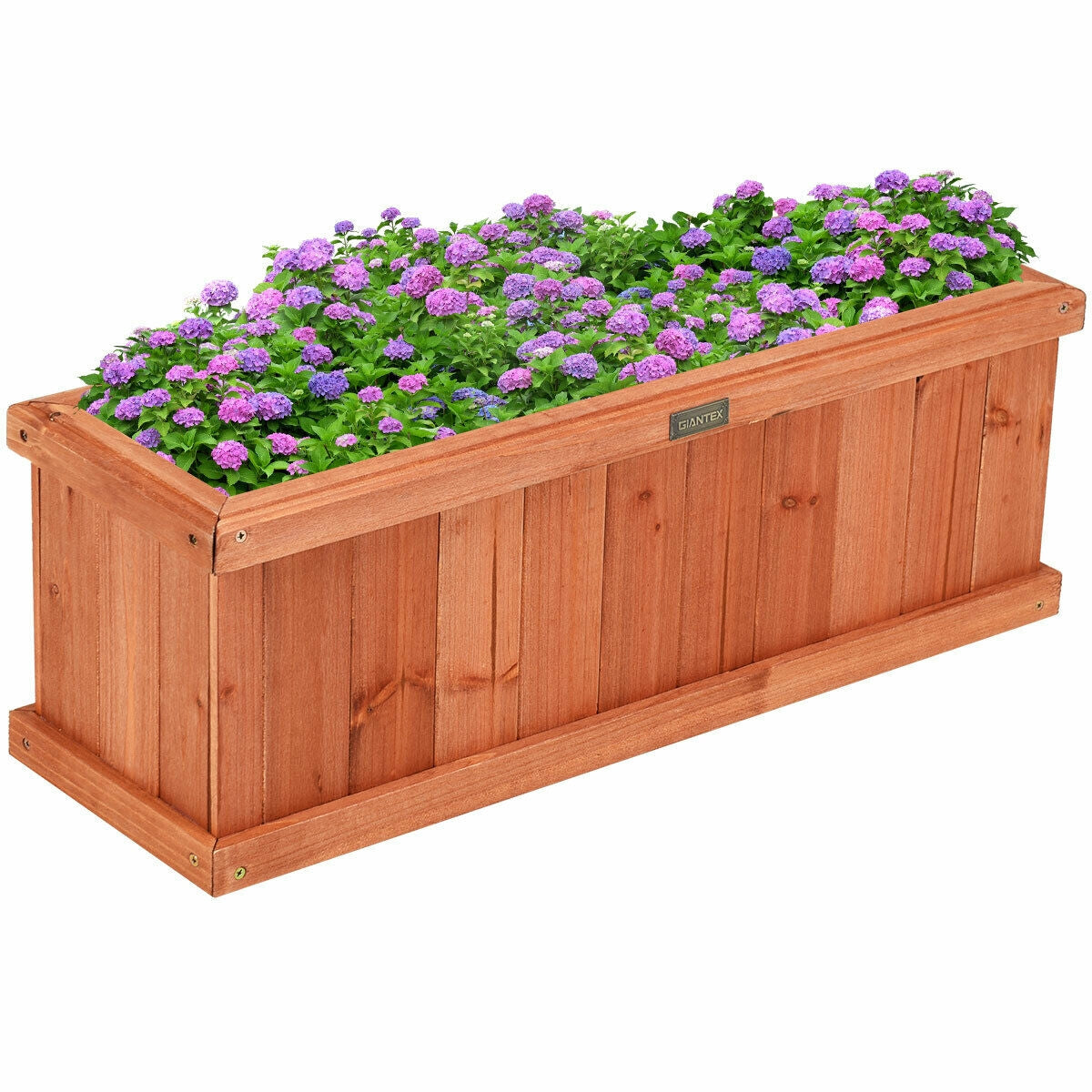 Wooden Decorative Planter Box for Garden Yard and Window, Brown Raised Garden Beds at Gallery Canada
