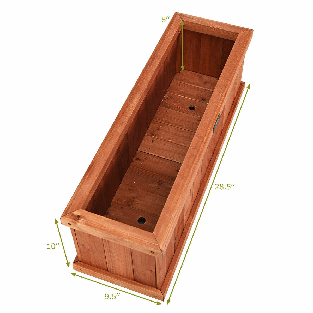 Wooden Decorative Planter Box for Garden Yard and Window, Brown Raised Garden Beds at Gallery Canada