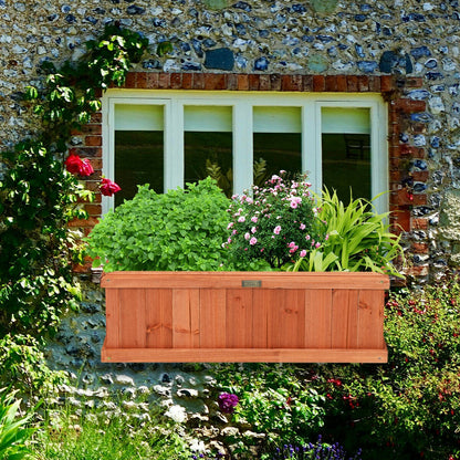 Wooden Decorative Planter Box for Garden Yard and Window, Brown Raised Garden Beds at Gallery Canada
