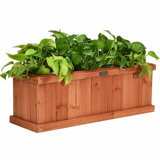Wooden Decorative Planter Box for Garden Yard and Window , Brown - Gallery Canada