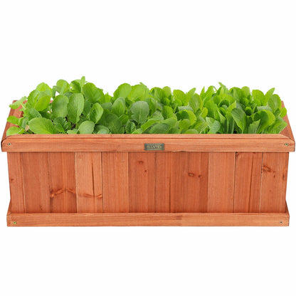 Wooden Decorative Planter Box for Garden Yard and Window, Brown Raised Garden Beds at Gallery Canada