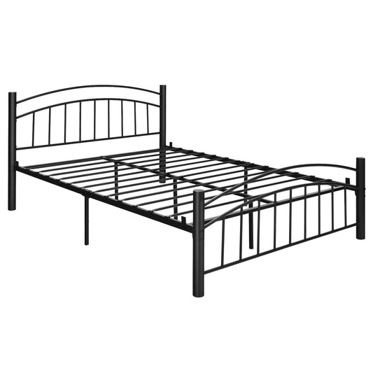 Modern Platform Bed with Headboard and Footboard-Queen Size, Black - Gallery Canada