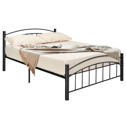 Modern Platform Bed with Headboard and Footboard-Full Size, Black - Gallery Canada