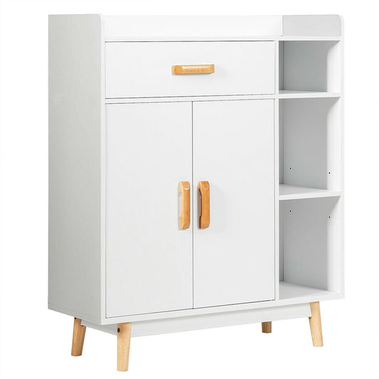 Floor Storage Cabinet Free Standing Cupboard Chest, White - Gallery Canada