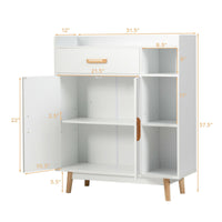Thumbnail for Floor Storage Cabinet Free Standing Cupboard Chest - Gallery View 4 of 9