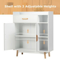 Thumbnail for Floor Storage Cabinet Free Standing Cupboard Chest - Gallery View 9 of 9