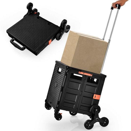 Foldable Utility Cart for Travel and Shopping, Black - Gallery Canada