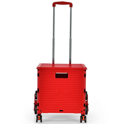 Foldable Utility Cart for Travel and Shopping, Red - Gallery Canada