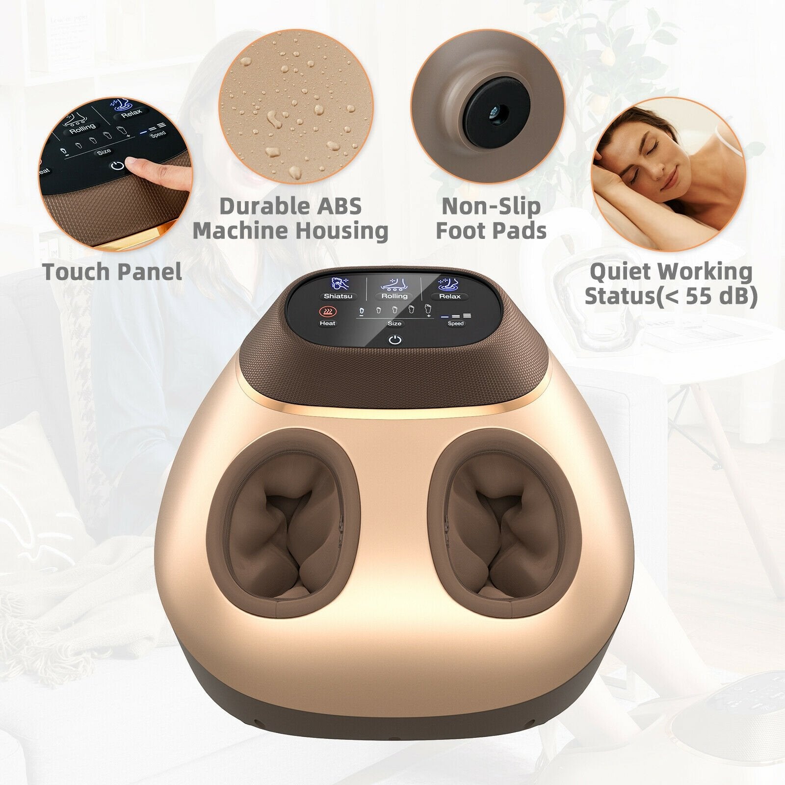 Shiatsu Foot Massage Machine with Air Compression, Golden at Gallery Canada