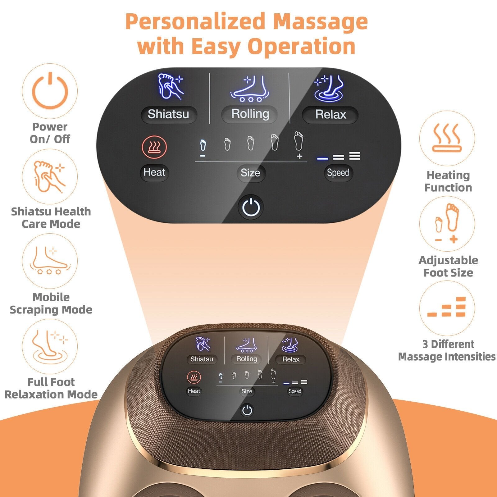 Shiatsu Foot Massage Machine with Air Compression, Golden at Gallery Canada