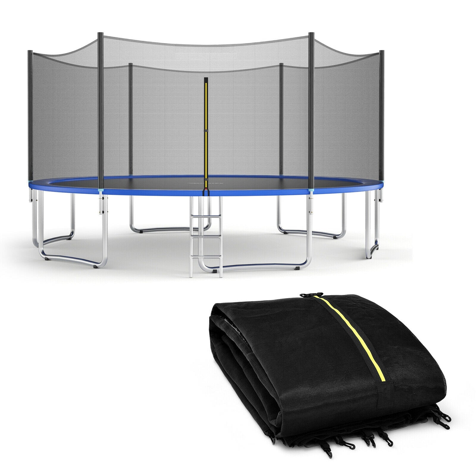 Trampoline Safety Enclosure Net, 16 ft, Black Trampoline Accessories Black at Gallery Canada