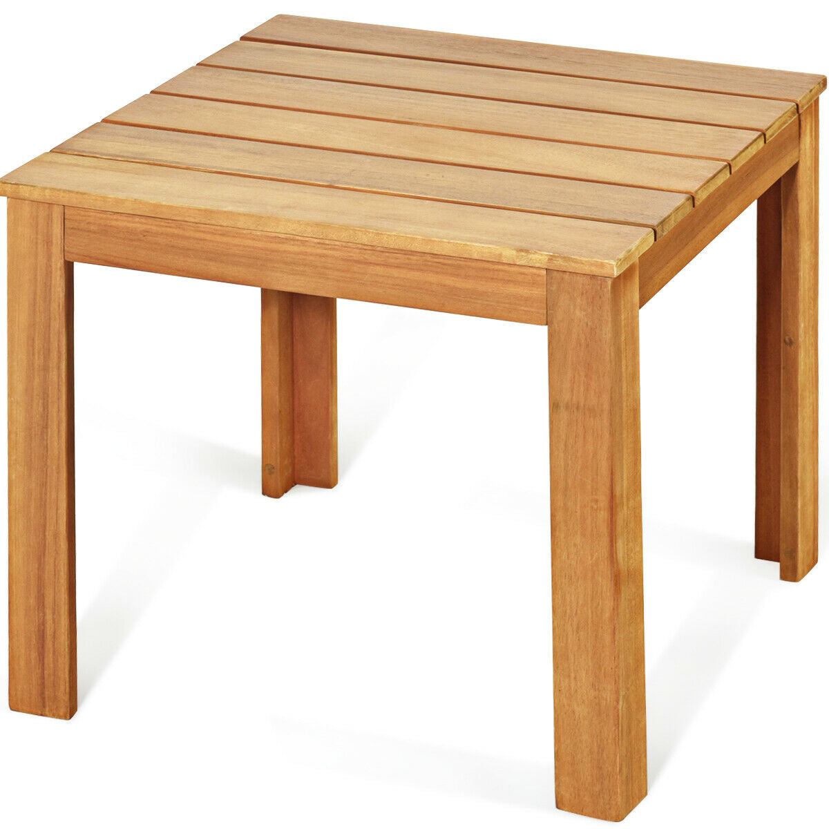 Wooden Square Patio Coffee Bistro Table - Gallery View 8 of 12