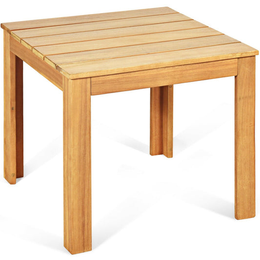 Wooden Square Patio Coffee Bistro Table, Natural - Gallery Canada