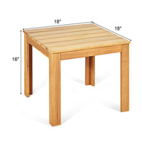 Thumbnail for Wooden Square Patio Coffee Bistro Table - Gallery View 4 of 12