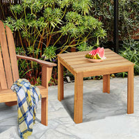 Thumbnail for Wooden Square Patio Coffee Bistro Table - Gallery View 7 of 12