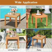 Thumbnail for Wooden Square Patio Coffee Bistro Table - Gallery View 12 of 12
