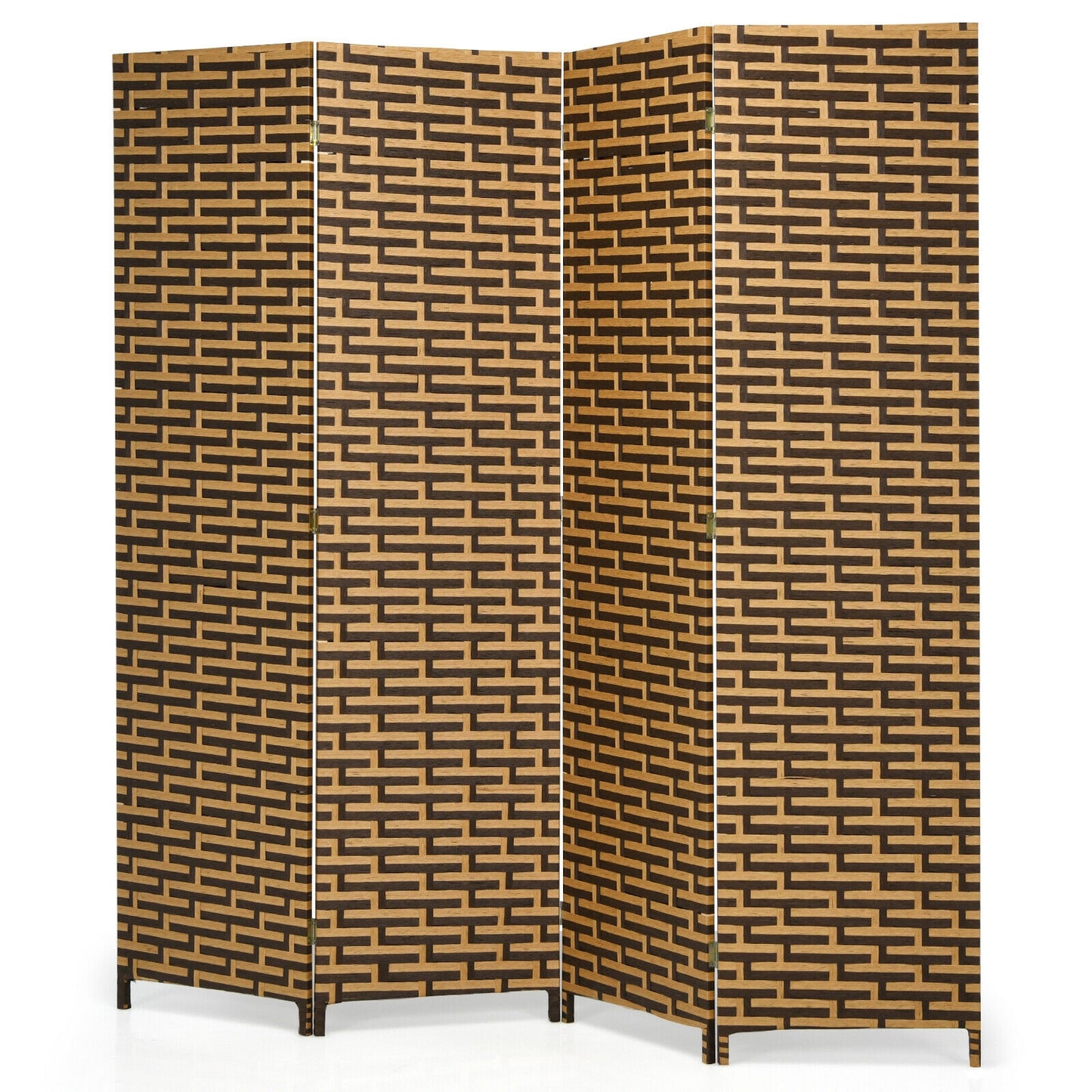 4 Panel Folding Privacy Partition, Room Divider, Rustproof Hinge, Yellow Room Dividers Yellow at Gallery Canada