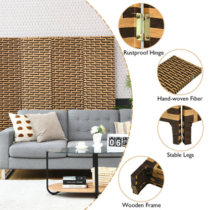 4 Panel Folding Privacy Partition Room Divider with Rustproof Hinge, Yellow Room Dividers at Gallery Canada