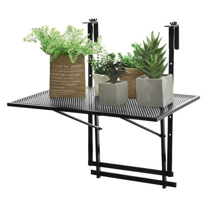Railing Folding Table with 5-Level Adjustable Heights, Black Patio Tables at Gallery Canada