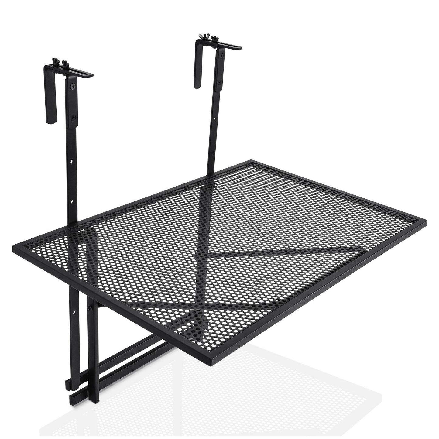 Railing Folding Table with 5-Level Adjustable Heights, Black Patio Tables at Gallery Canada