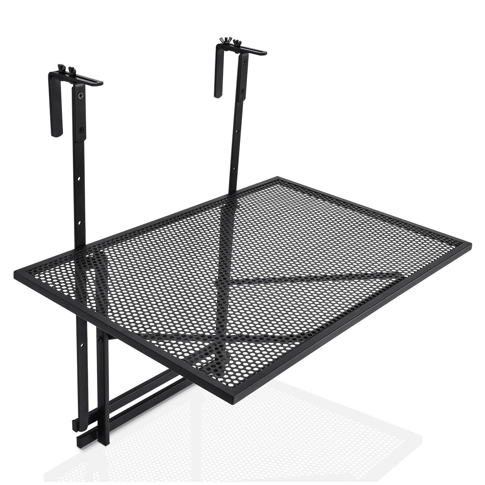 Railing Folding Table with 5-Level Adjustable Heights, Black Patio Tables at Gallery Canada