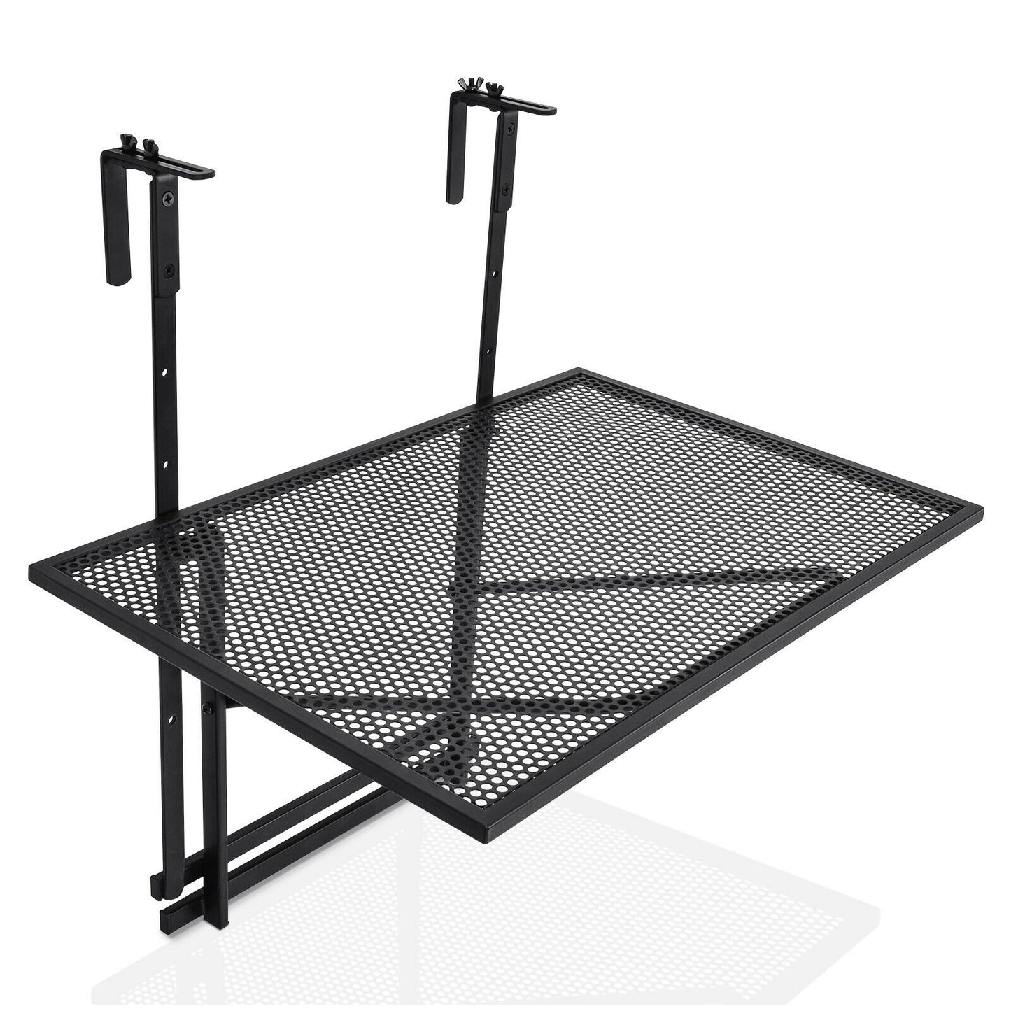 Railing Folding Table with 5-Level Adjustable Heights, Black - Gallery Canada