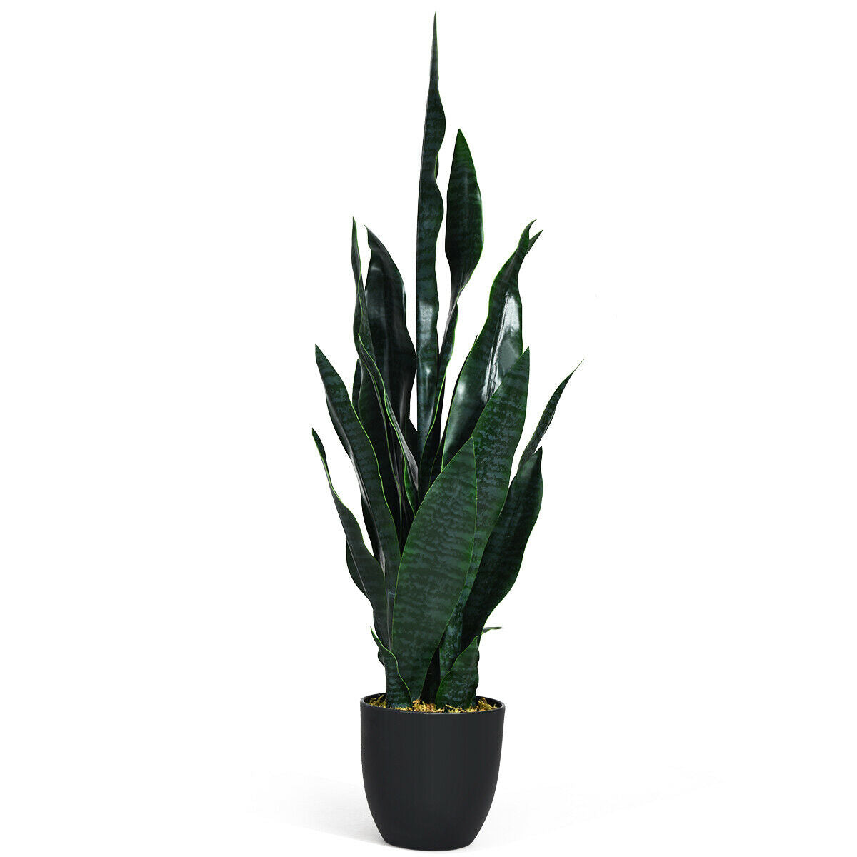35.5 Inch Indoor-Outdoor Artificial Fake Snake Plant, Green Faux Plants Green at Gallery Canada