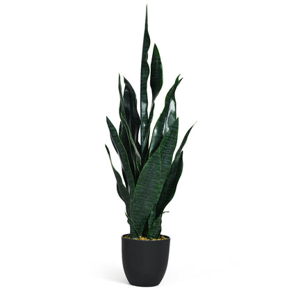 35.5 Inch Indoor-Outdoor Artificial Fake Snake Plant, Green Faux Plants Green at Gallery Canada